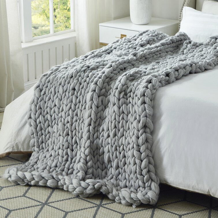 Cozy Tyme Nohea Chunky Comfortable Knit Throw For Bedroom